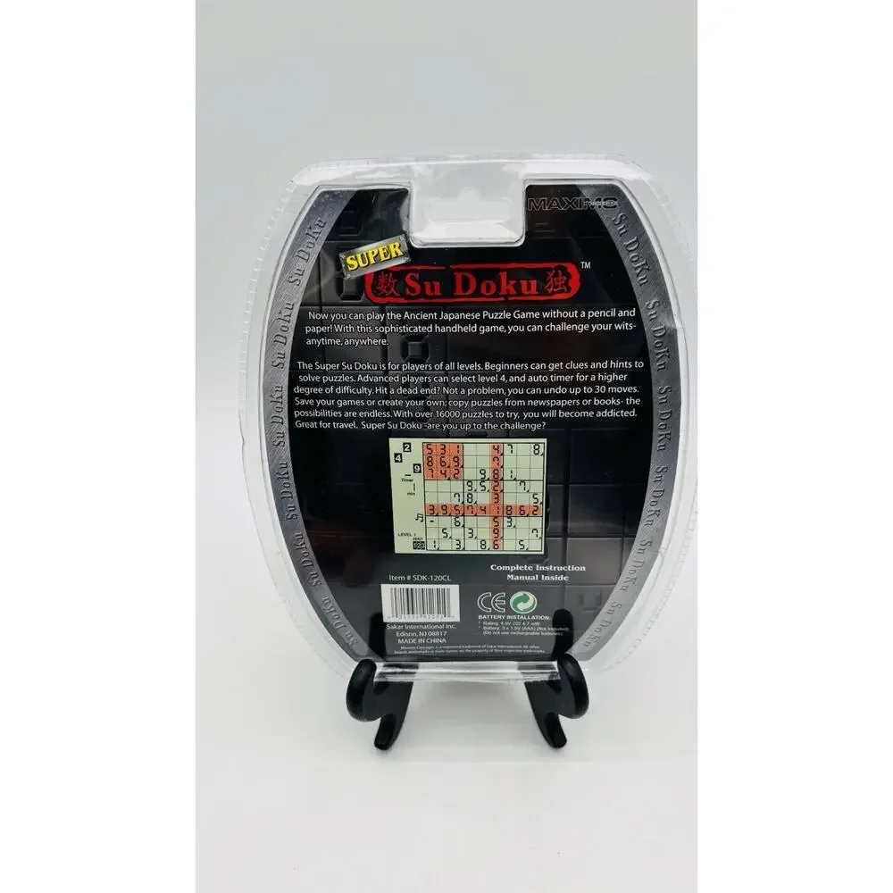 New Maximo Super Sudoku Handheld Electronic Puzzle Game - 16,000+ Puzzles Sealed